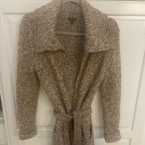 Talbots Brown/White Womens Cardigan